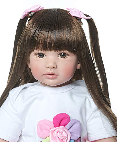 Realistic 24 Inch Reborn Toddler Girl Doll with Soft Vinyl Body