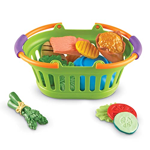 37 Piece Healthy Food Basket Pretend Play Set for Toddlers 18 Months Up
