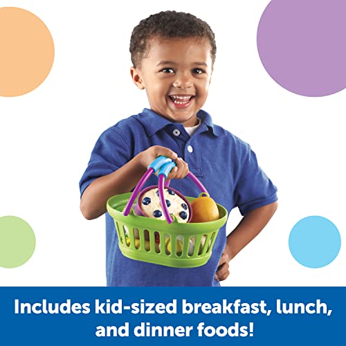 37 Piece Healthy Food Basket Pretend Play Set for Toddlers 18 Months Up