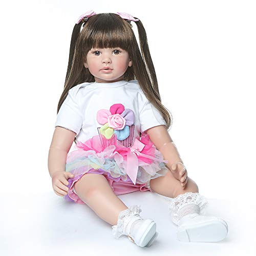 Realistic 24 Inch Reborn Toddler Girl Doll with Soft Vinyl Body