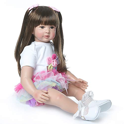 Realistic 24 Inch Reborn Toddler Girl Doll with Soft Vinyl Body