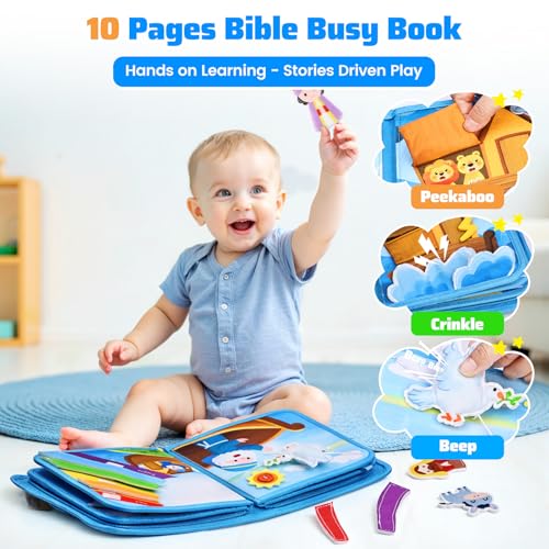 Bible Busy Board Montessori Activity Book for Toddlers Ages 1 to 3
