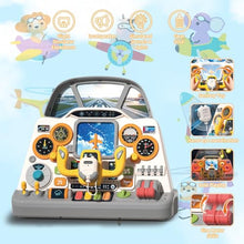 Toddler Airplane Steering Wheel Dashboard Toy with Lights and Sounds