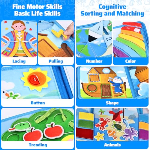 Bible Busy Board Montessori Activity Book for Toddlers Ages 1 to 3