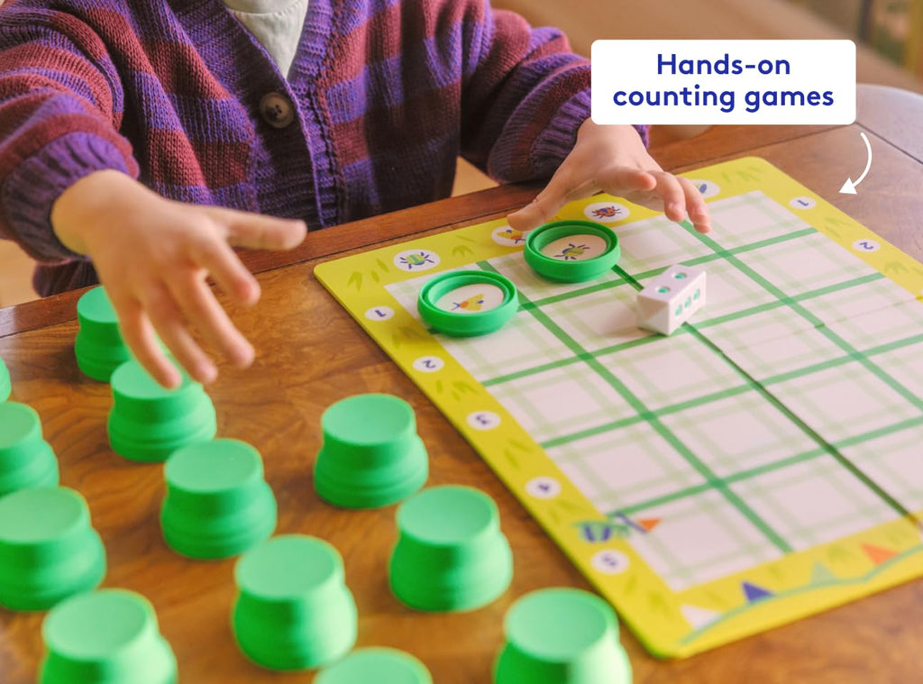 Hands On Math Skill Set with 9 Games and 3 Books for Pre K Kids