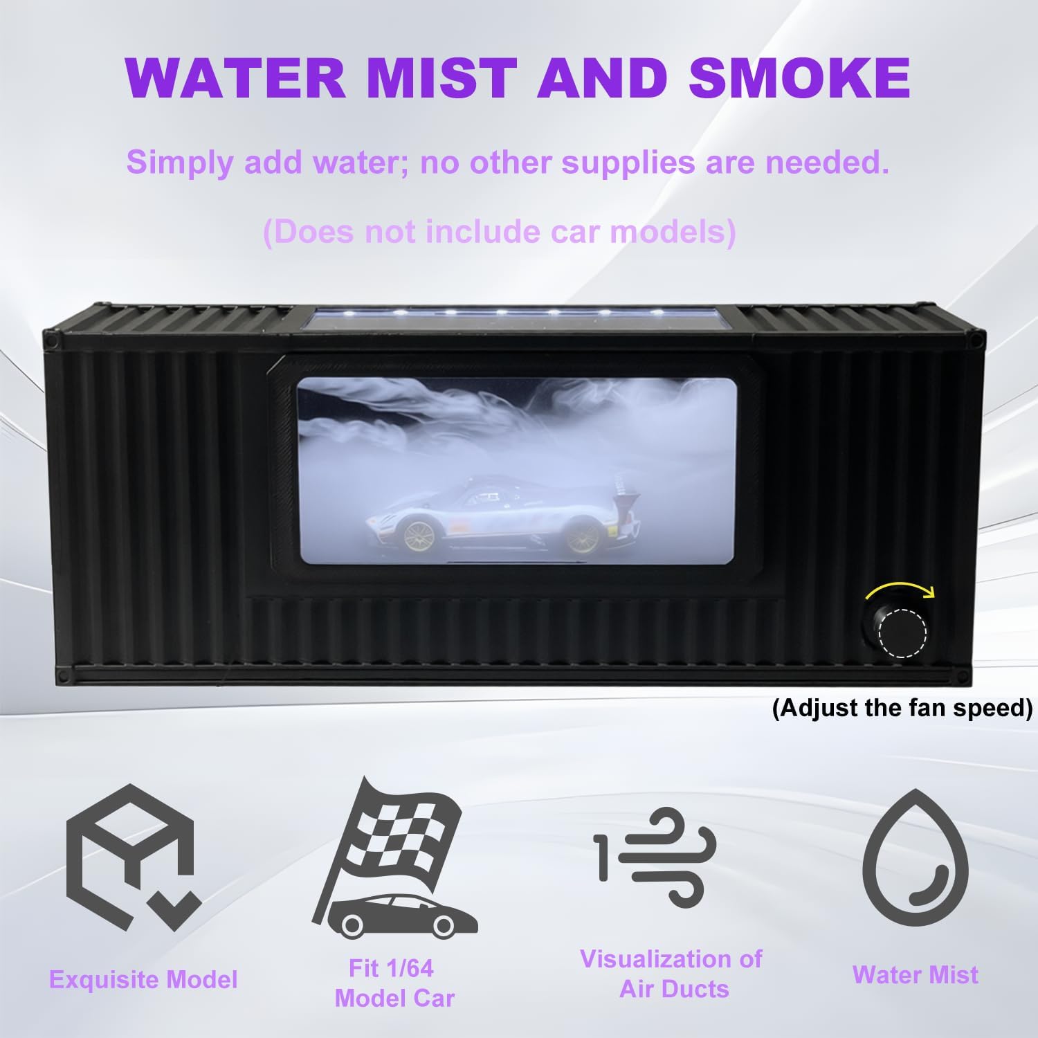 Desktop Wind Tunnel Simulator for 1 64 Scale Model Cars and Diecast Display