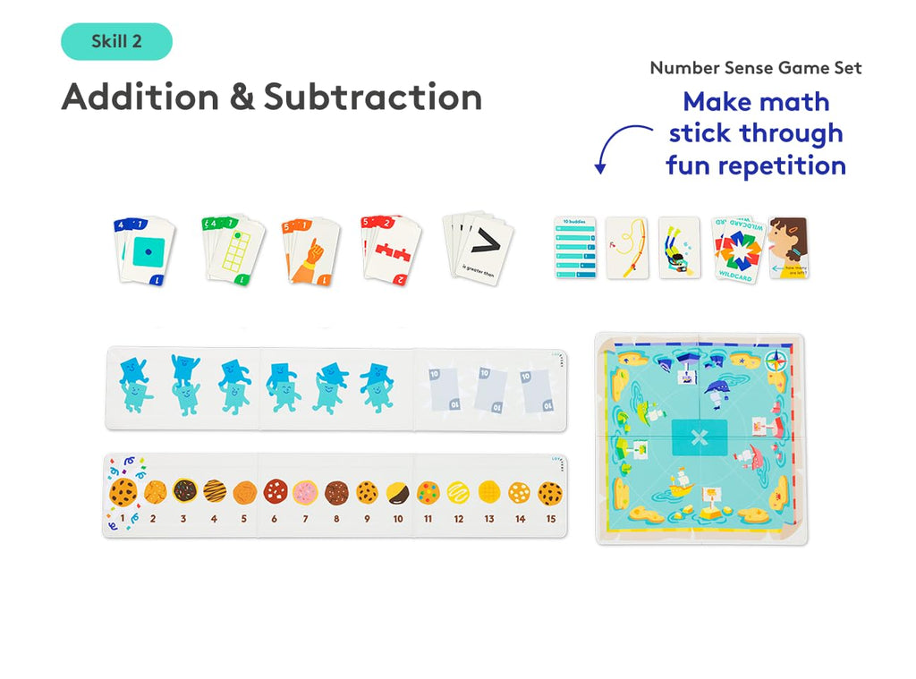 Hands On Math Skill Set with 9 Games and 3 Books for Pre K Kids