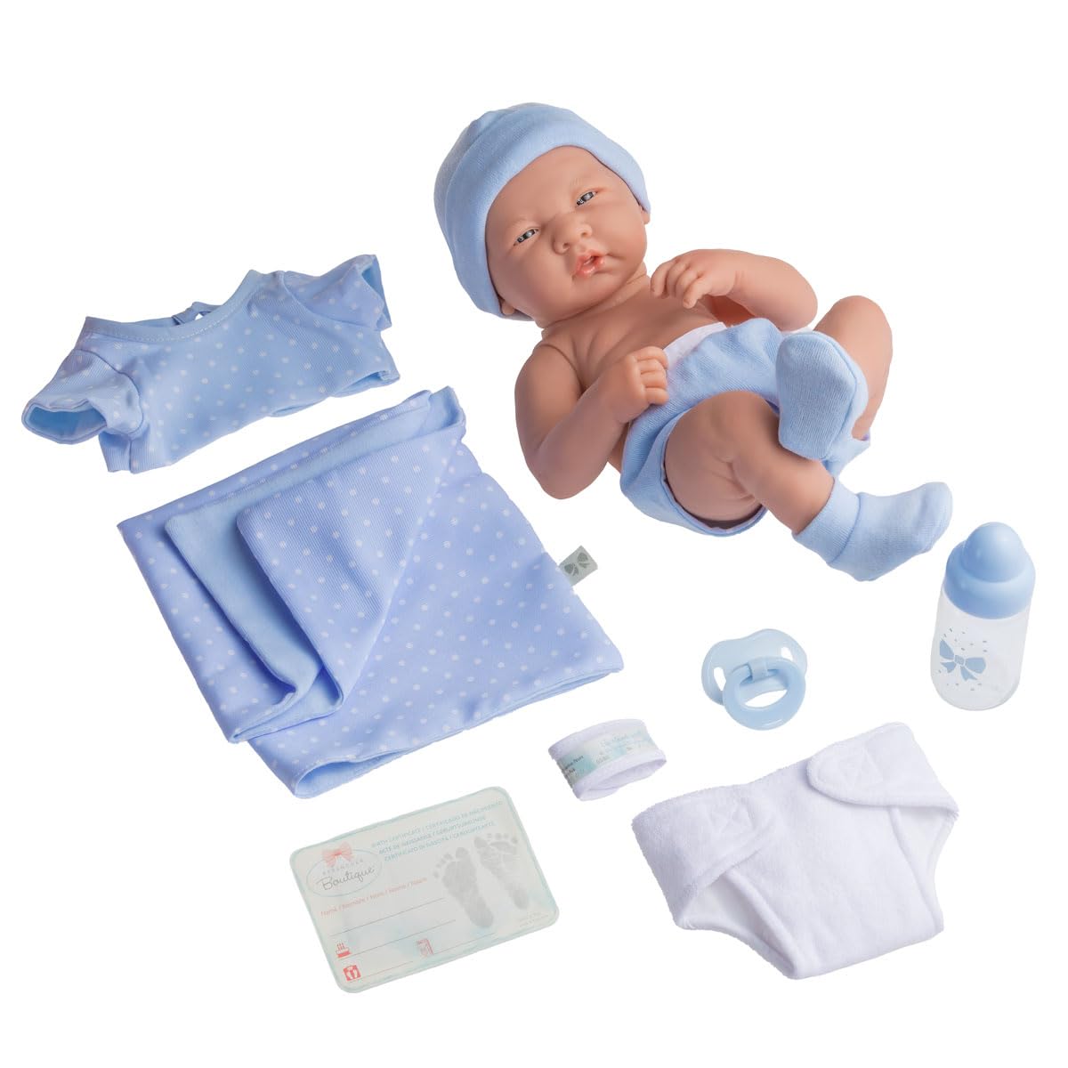 Realistic Anatomically Correct Newborn Boy Doll with Nine Piece Gift Set