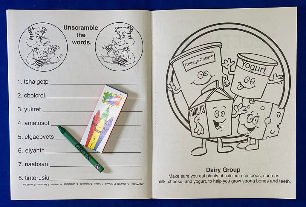 Kids Healthy Eating Educational Coloring and Activity Book