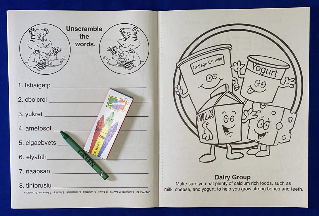 Kids Healthy Eating Educational Coloring and Activity Book