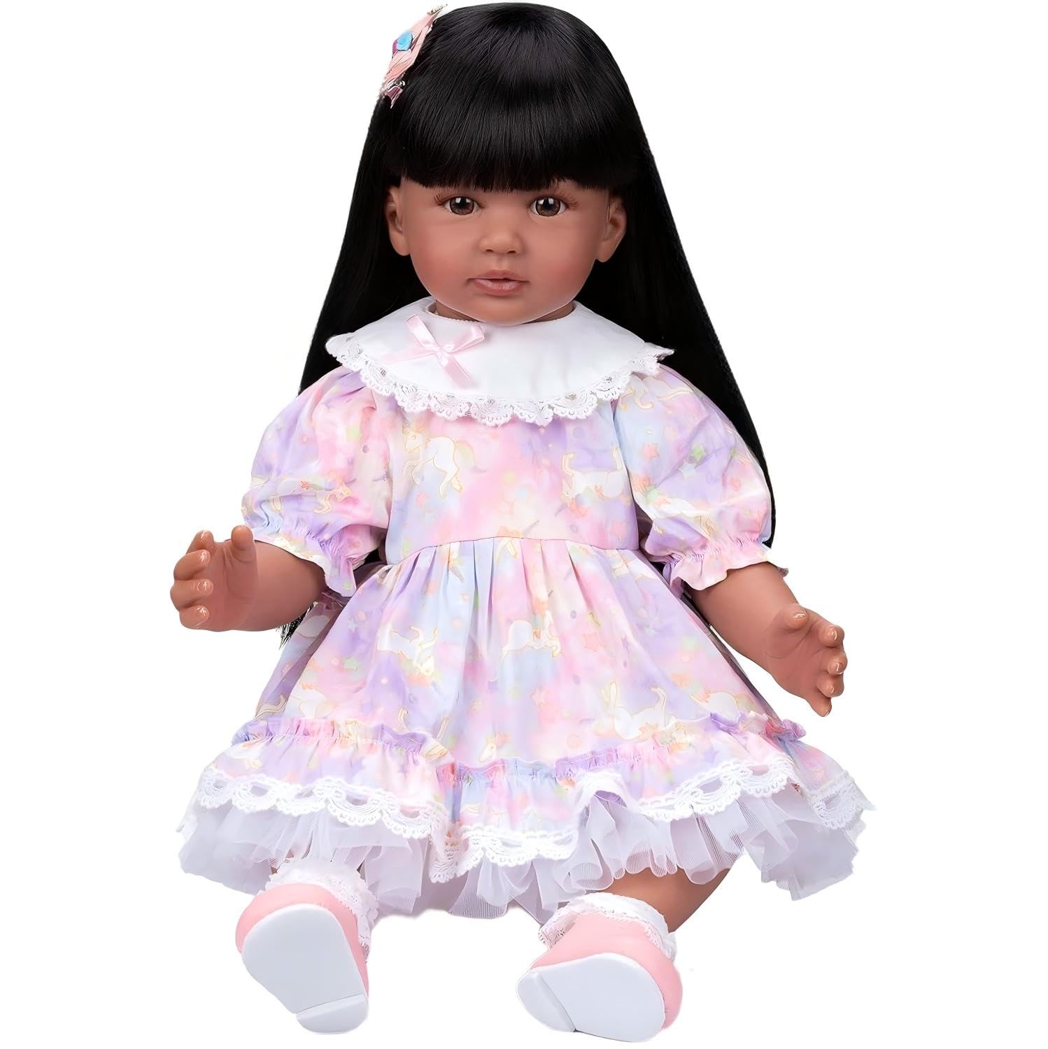 Realistic 24 Inch Reborn Toddler Girl Doll with Soft Vinyl Body