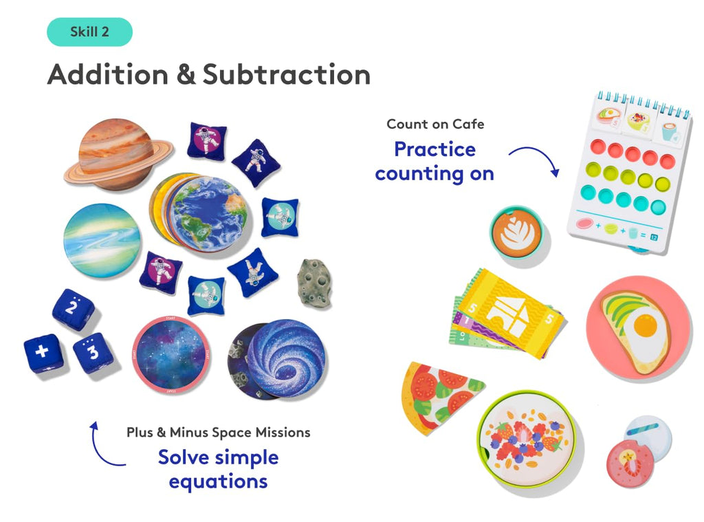 Hands On Math Skill Set with 9 Games and 3 Books for Pre K Kids