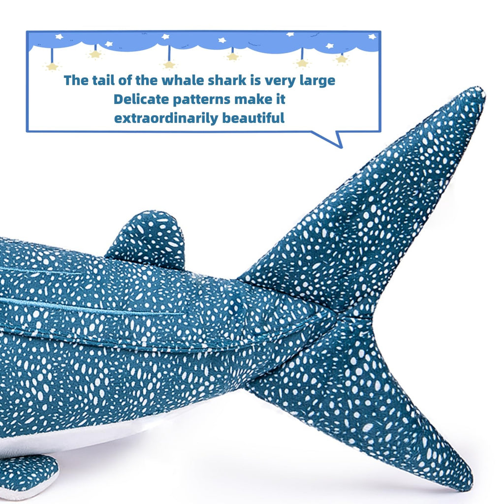 Realistic Extra Large 47 Inch Blue Whale Shark Plush Toy for Kids