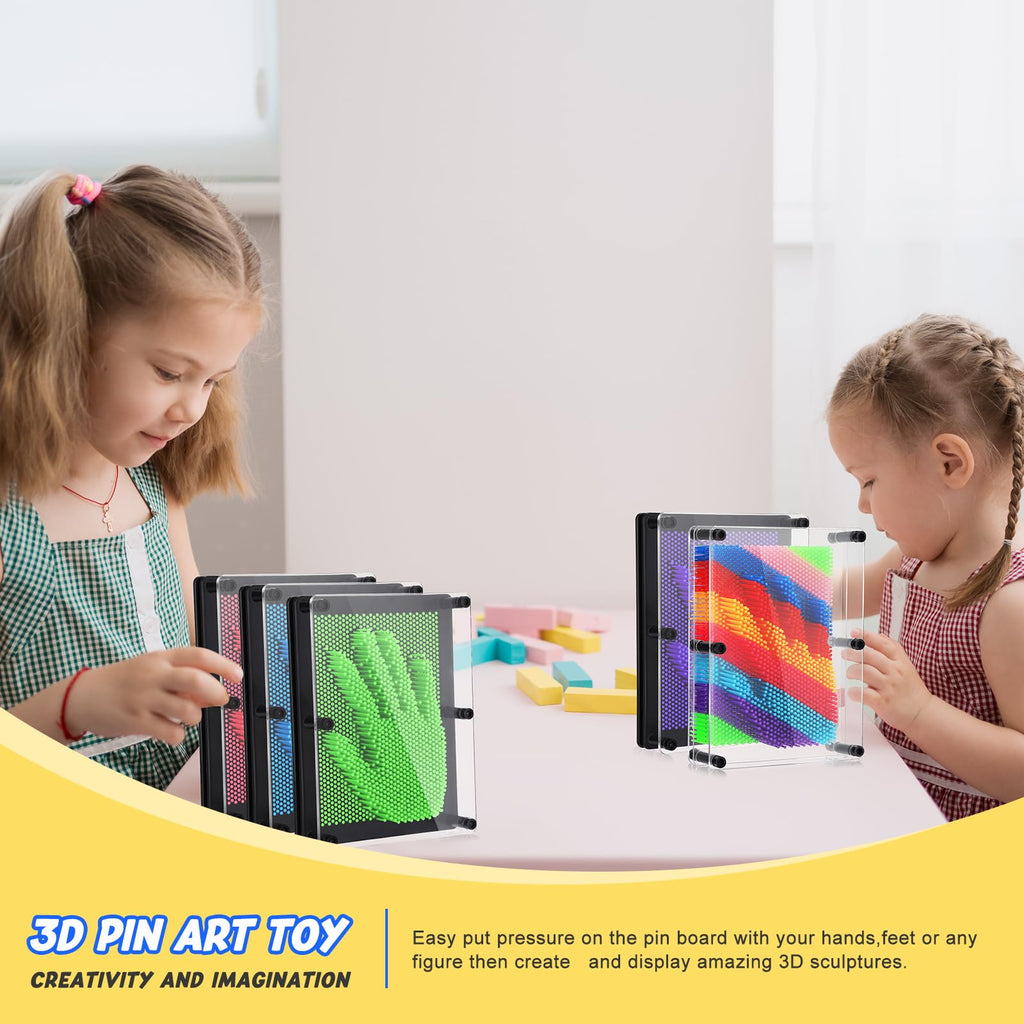 Large Colorful 3D Pin Art Impression Board for Kids and Adults
