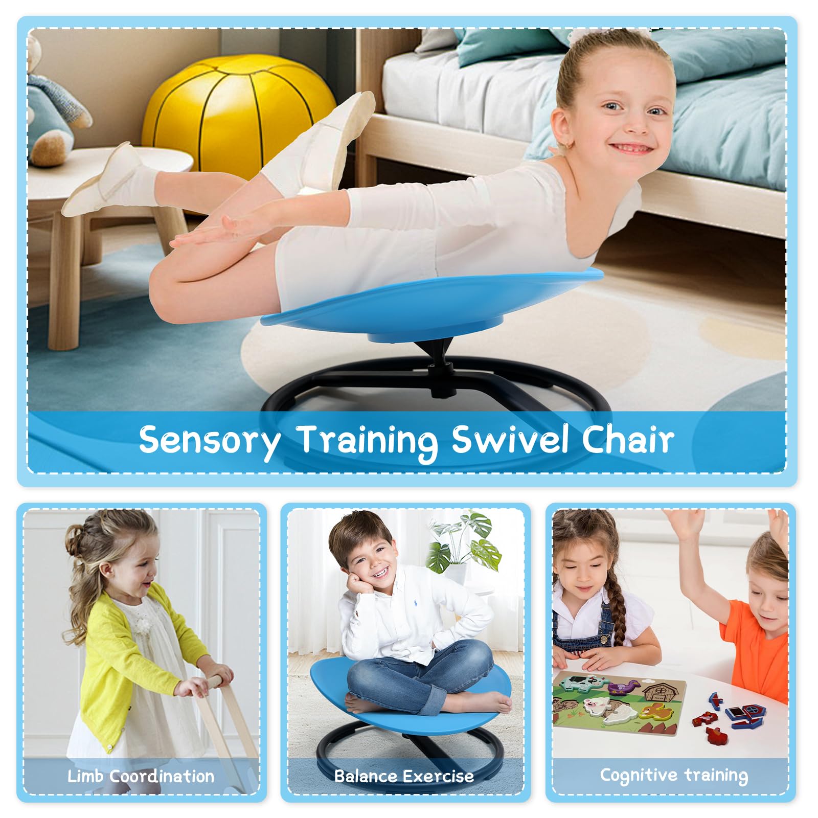 Kids Sensory Swivel Chair for Autism and Body Coordination Training