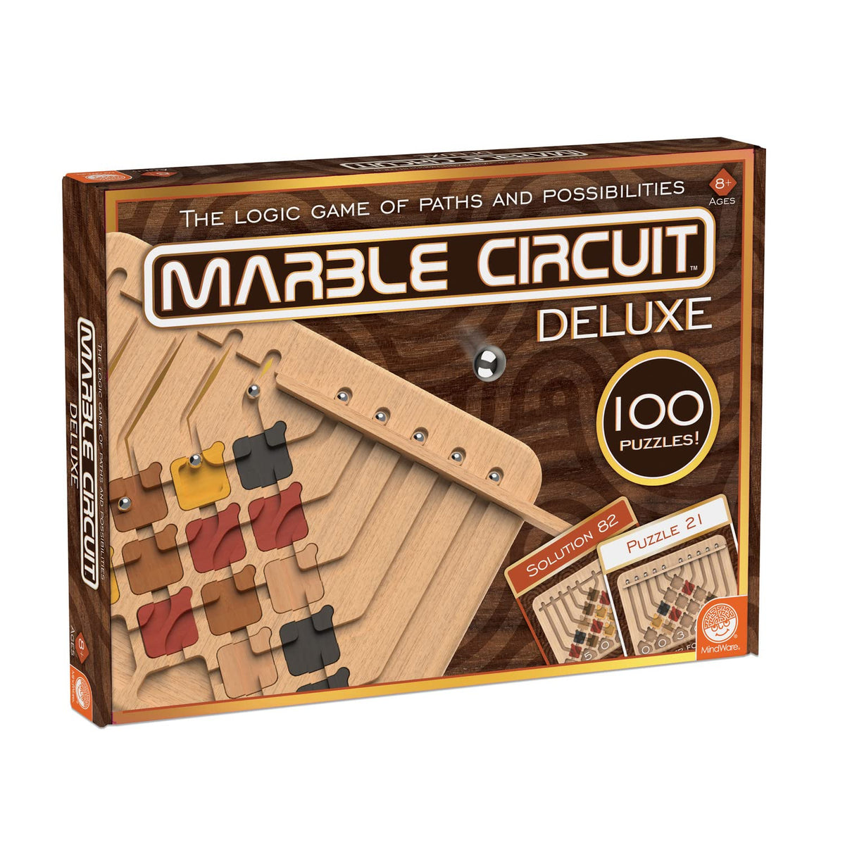 Marble Circuit Logic Puzzle Game with 100 Brain Teasers for Ages 8 Plus