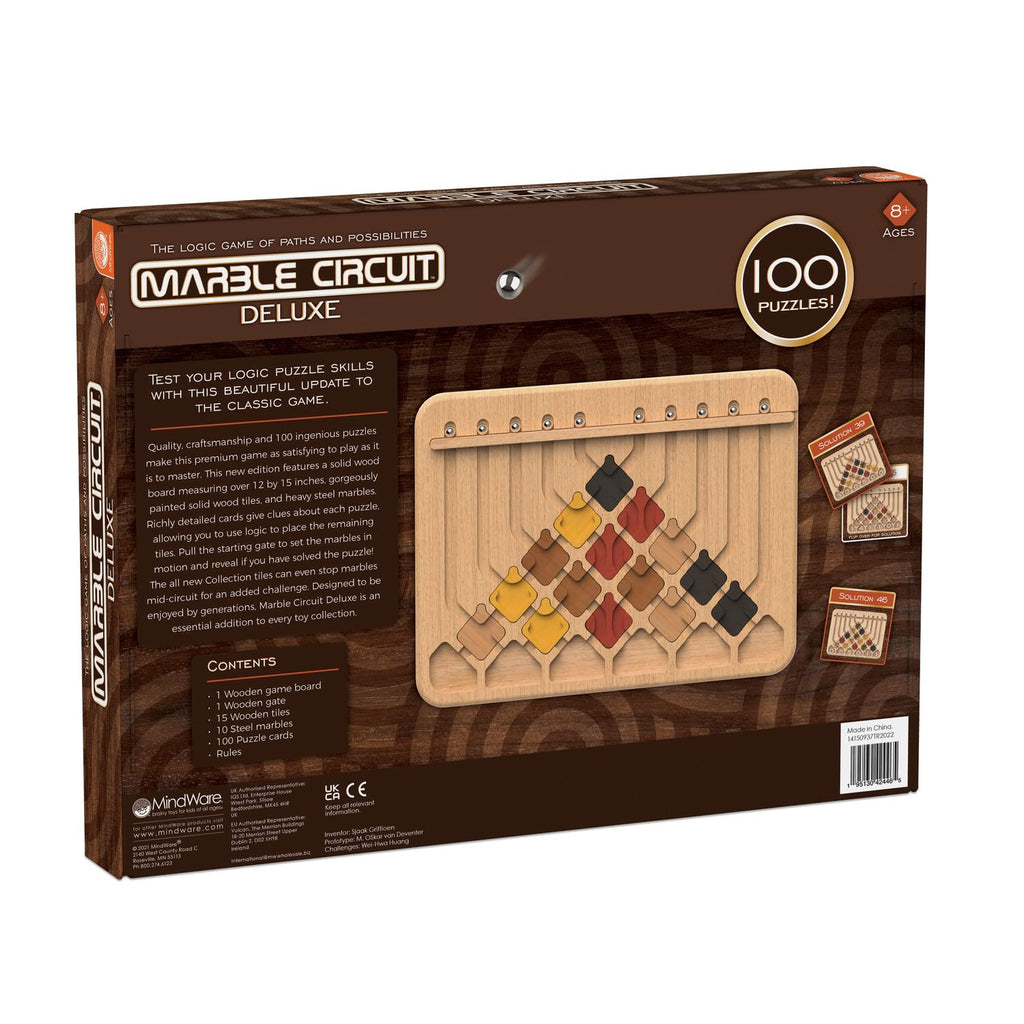 Marble Circuit Logic Puzzle Game with 100 Brain Teasers for Ages 8 Plus