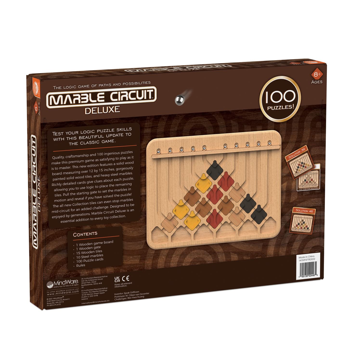 Marble Circuit Logic Puzzle Game with 100 Brain Teasers for Ages 8 Plus