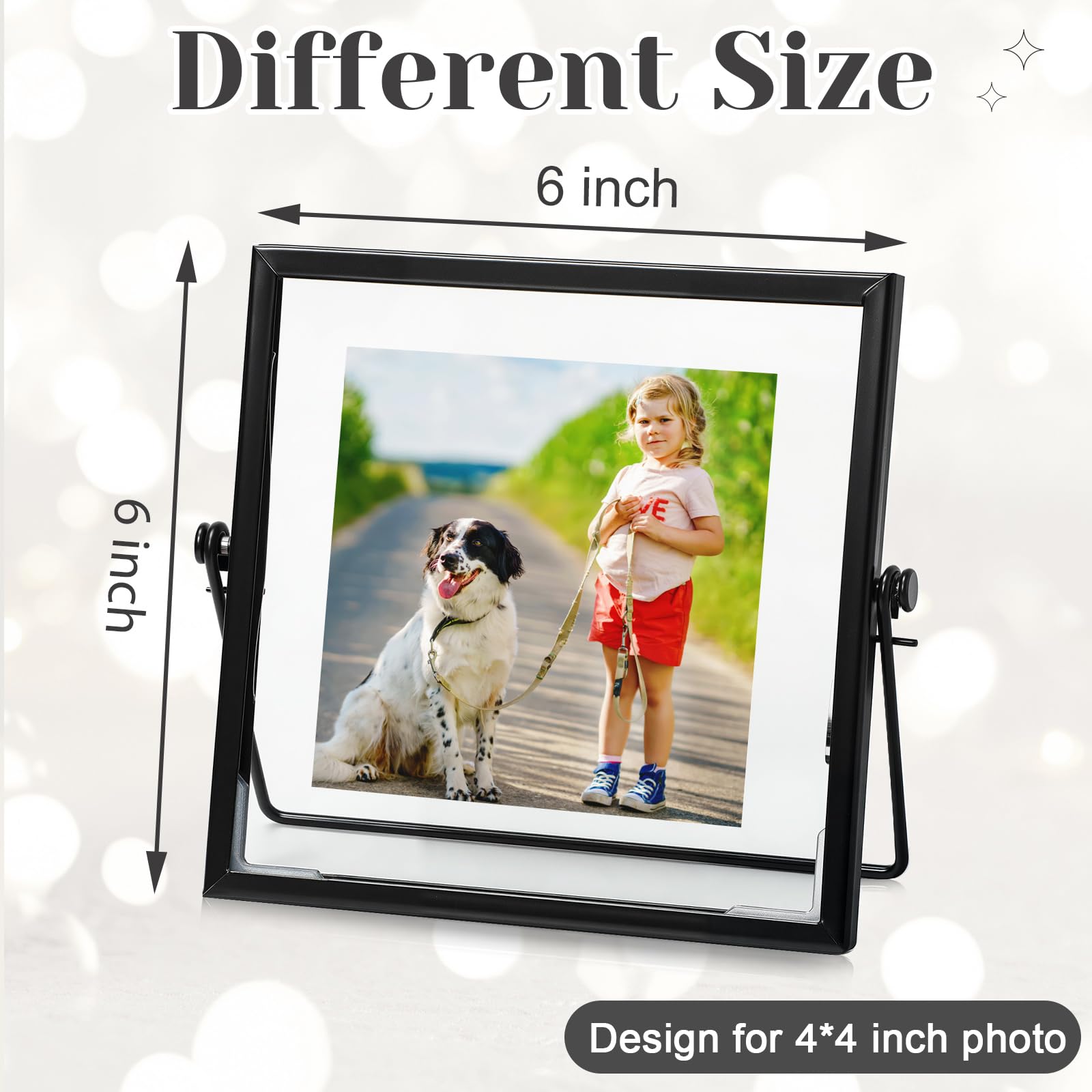 12 Piece Gold Floating Metal Glass Picture Frame Set 4 by 6 Inch
