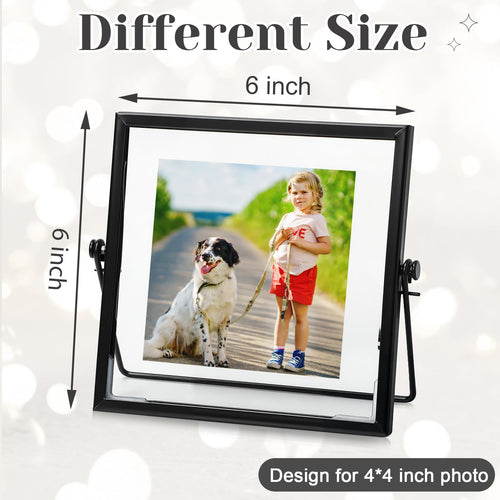 12 Piece Gold Floating Metal Glass Picture Frame Set 4 by 6 Inch