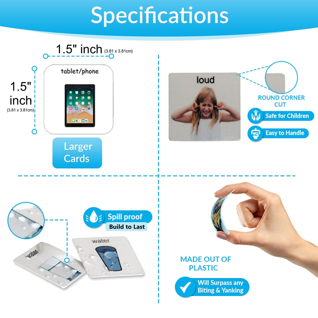 162 Autism Visual Communication Picture Cards for Speech and Vocabulary
