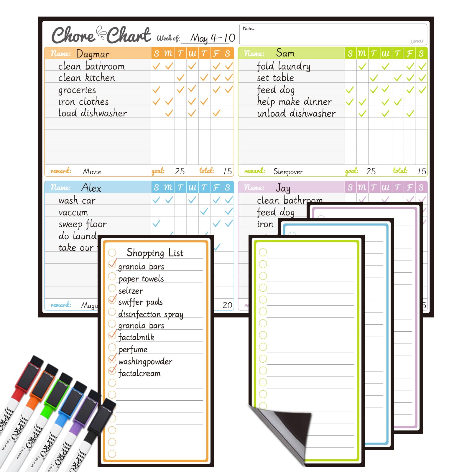 Magnetic Dry Erase Chore Chart Board