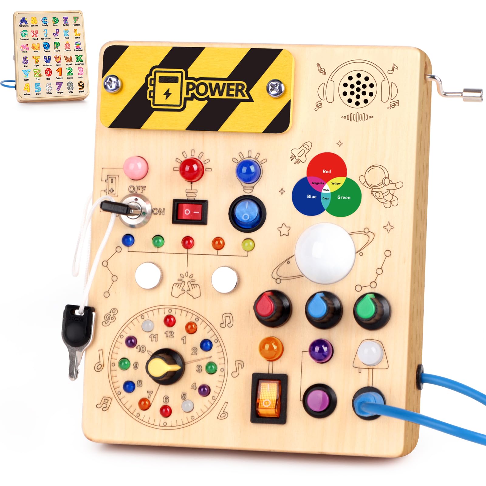 Montessori Busy Board Sensory Travel Toy for Toddlers
