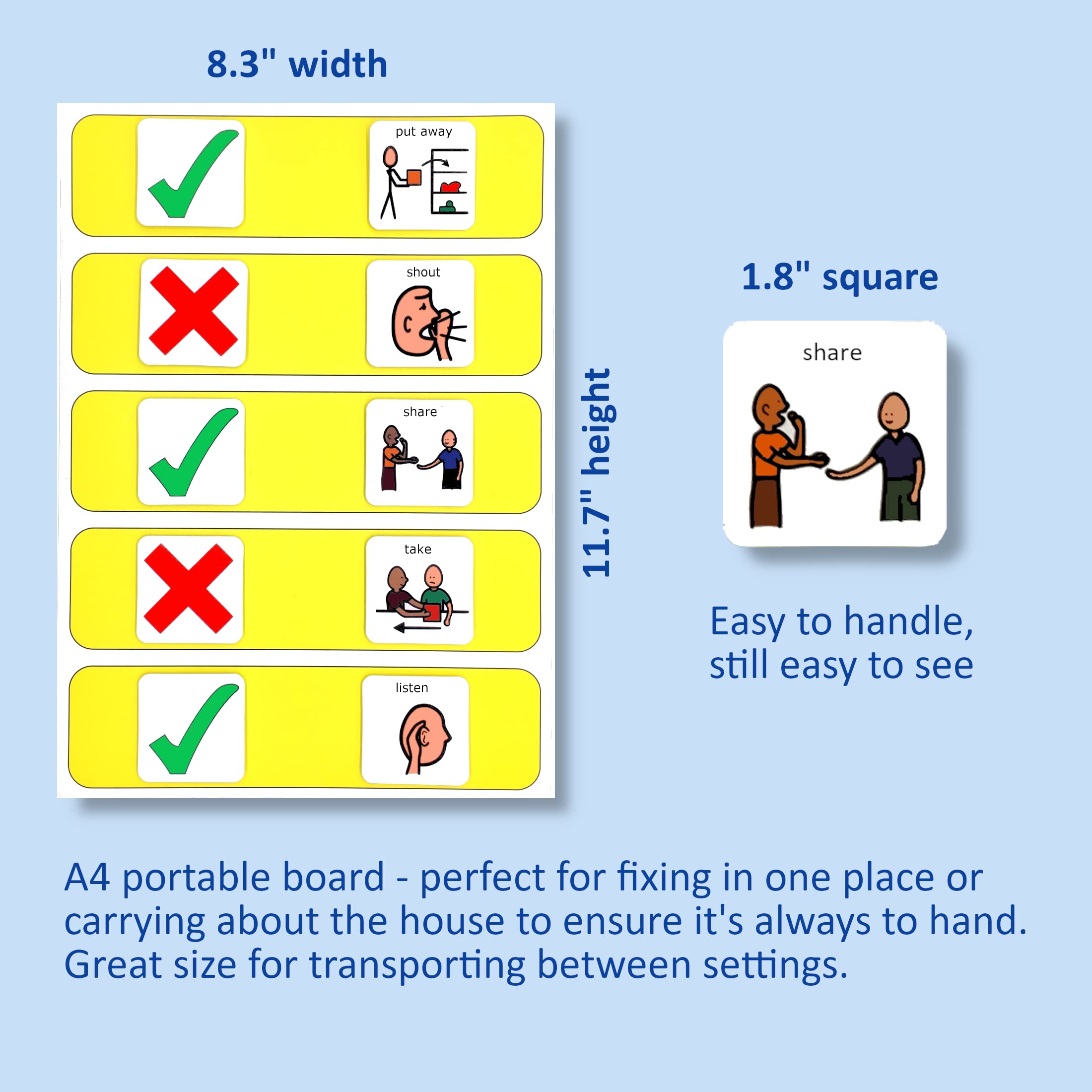 Plastic Visual Interactive Behavior Board for Autism Support