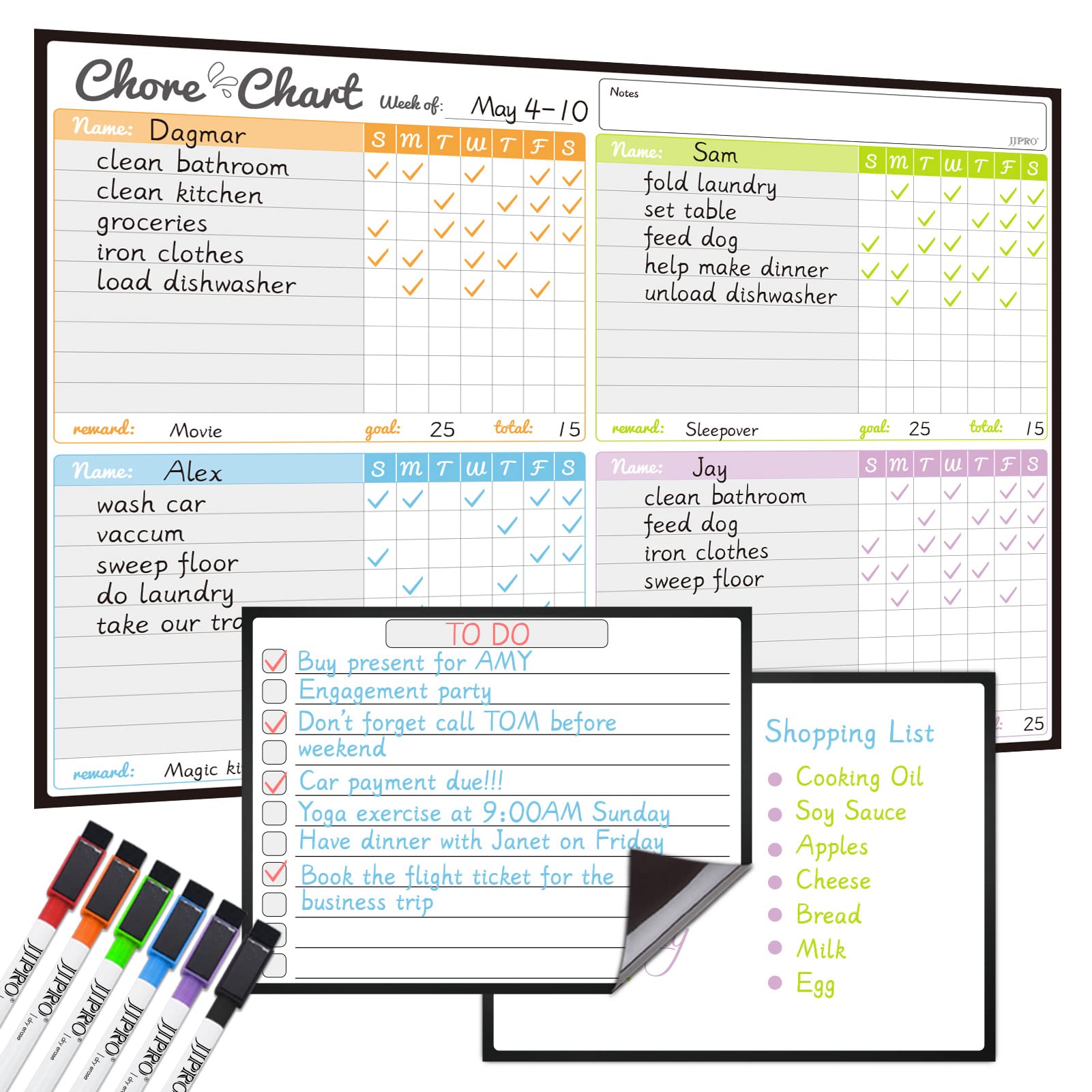 Magnetic Dry Erase Chore Chart Board