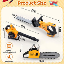 Kids Gardening Tool Set with Leaf Blower Trimmer Chainsaw and Mower