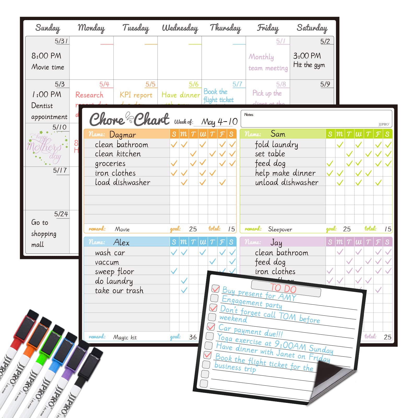 Magnetic Dry Erase Chore Chart Board