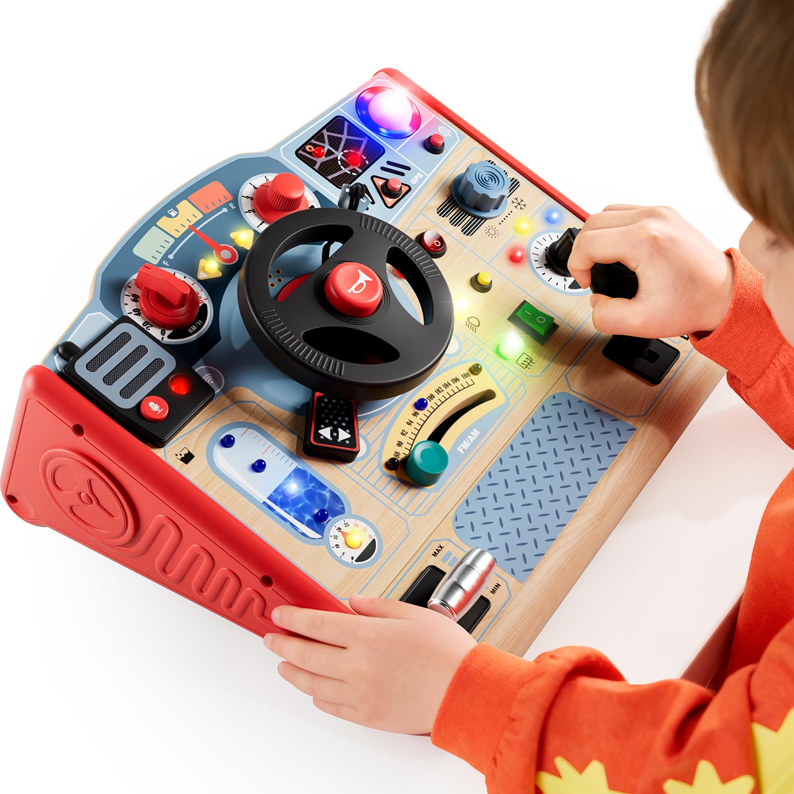 Montessori LED Light Busy Board for Toddlers Age 3