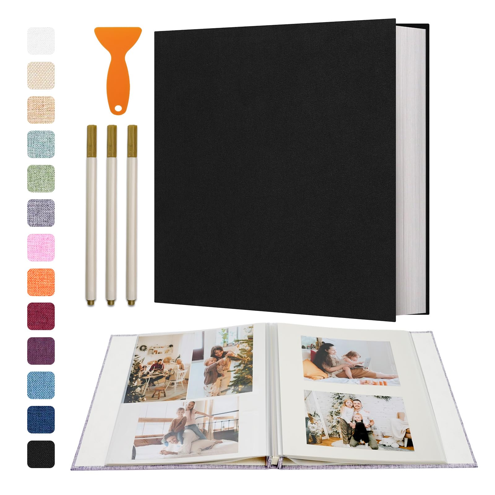 Self Adhesive Scrapbook Photo Album with Magnetic Pages and Metallic Pen
