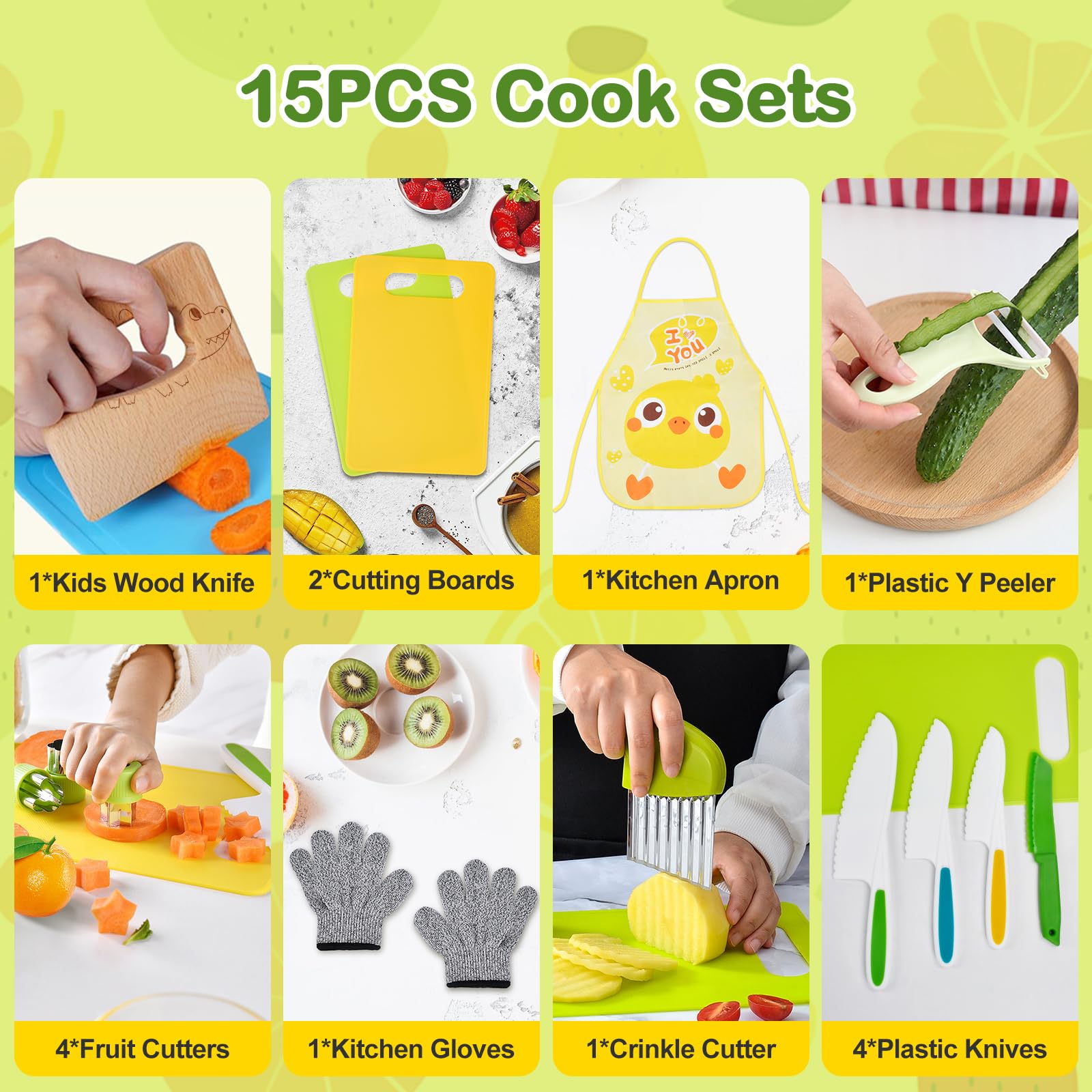15 Piece Montessori Kitchen Toy Set for Toddlers