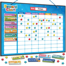 Magnetic Responsibility and Reward Chart with 3D Stars for Kids