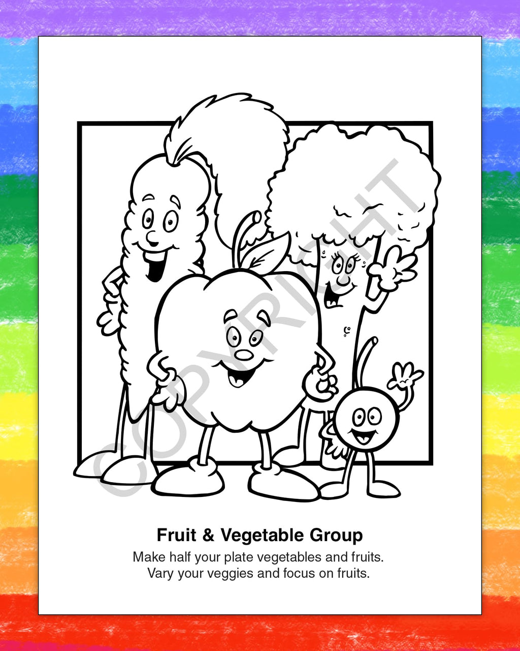 Kids Healthy Eating Educational Coloring and Activity Book