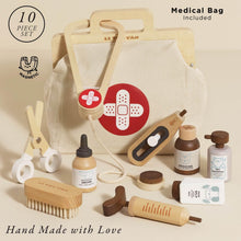 Wooden Doctor and Vet Pretend Play Set for Kids Ages 3 and Up