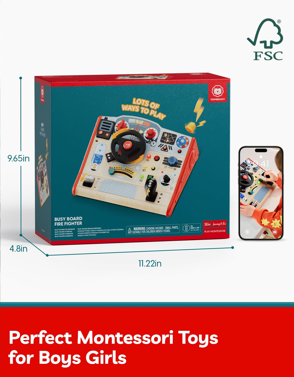 Montessori LED Light Busy Board for Toddlers Age 3