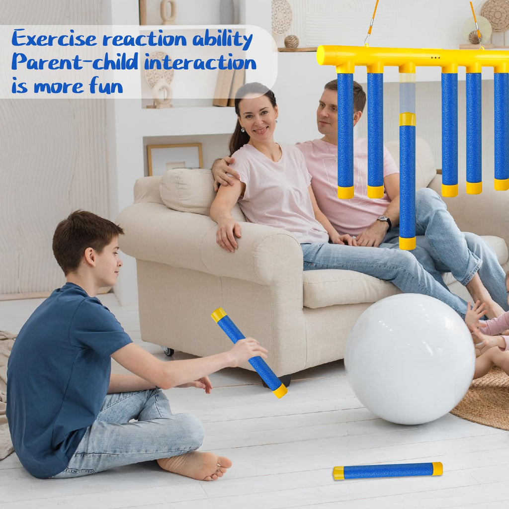 Reflex Drop Sticks Challenge Game for Solo and Dual Play with Remote