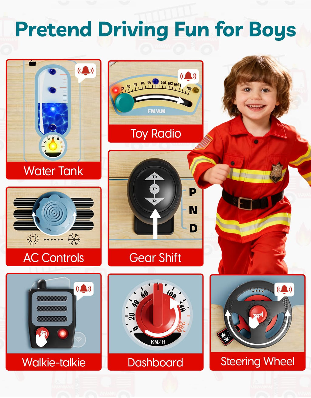 Montessori LED Light Busy Board for Toddlers Age 3