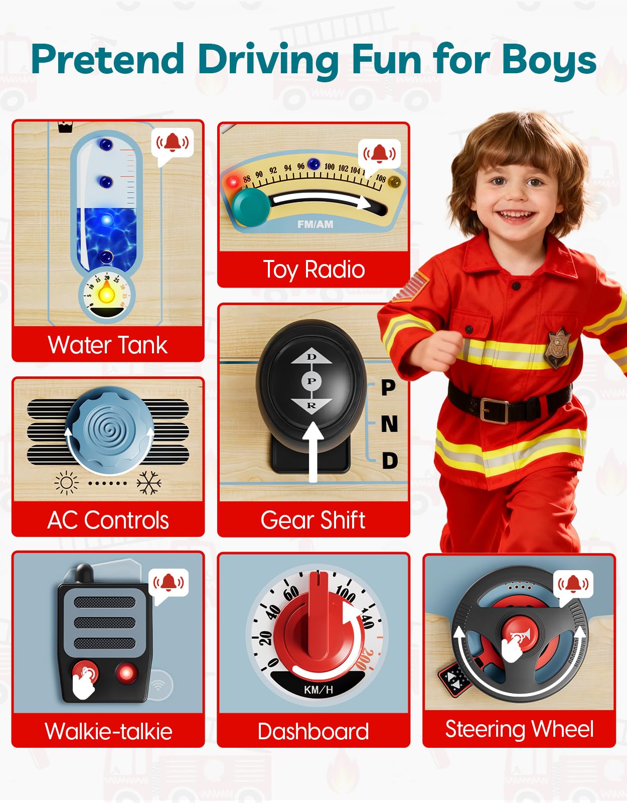 Montessori LED Light Busy Board for Toddlers Age 3
