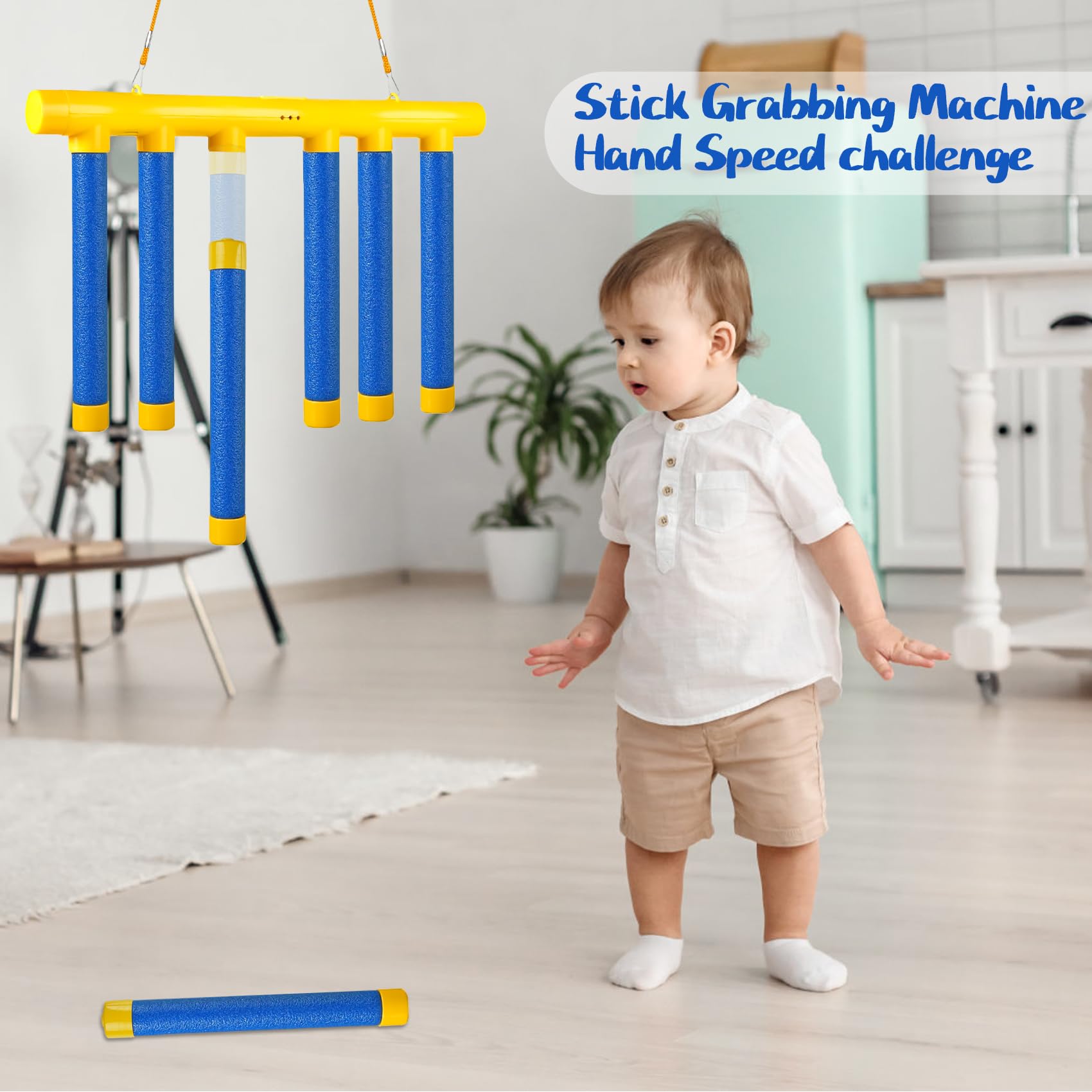 Reflex Drop Sticks Challenge Game for Solo and Dual Play with Remote