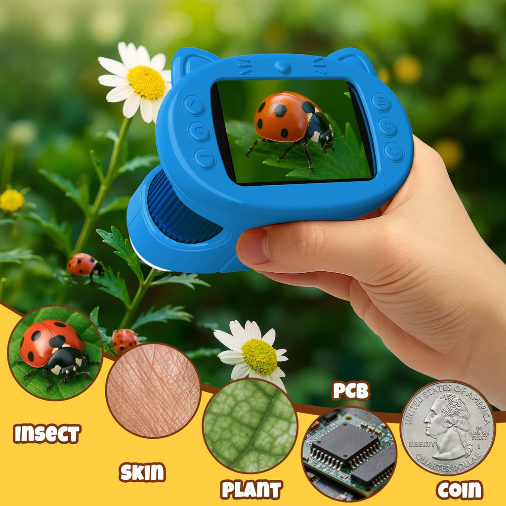 Portable Digital Microscope for Kids with 1000X Zoom and 4K Screen
