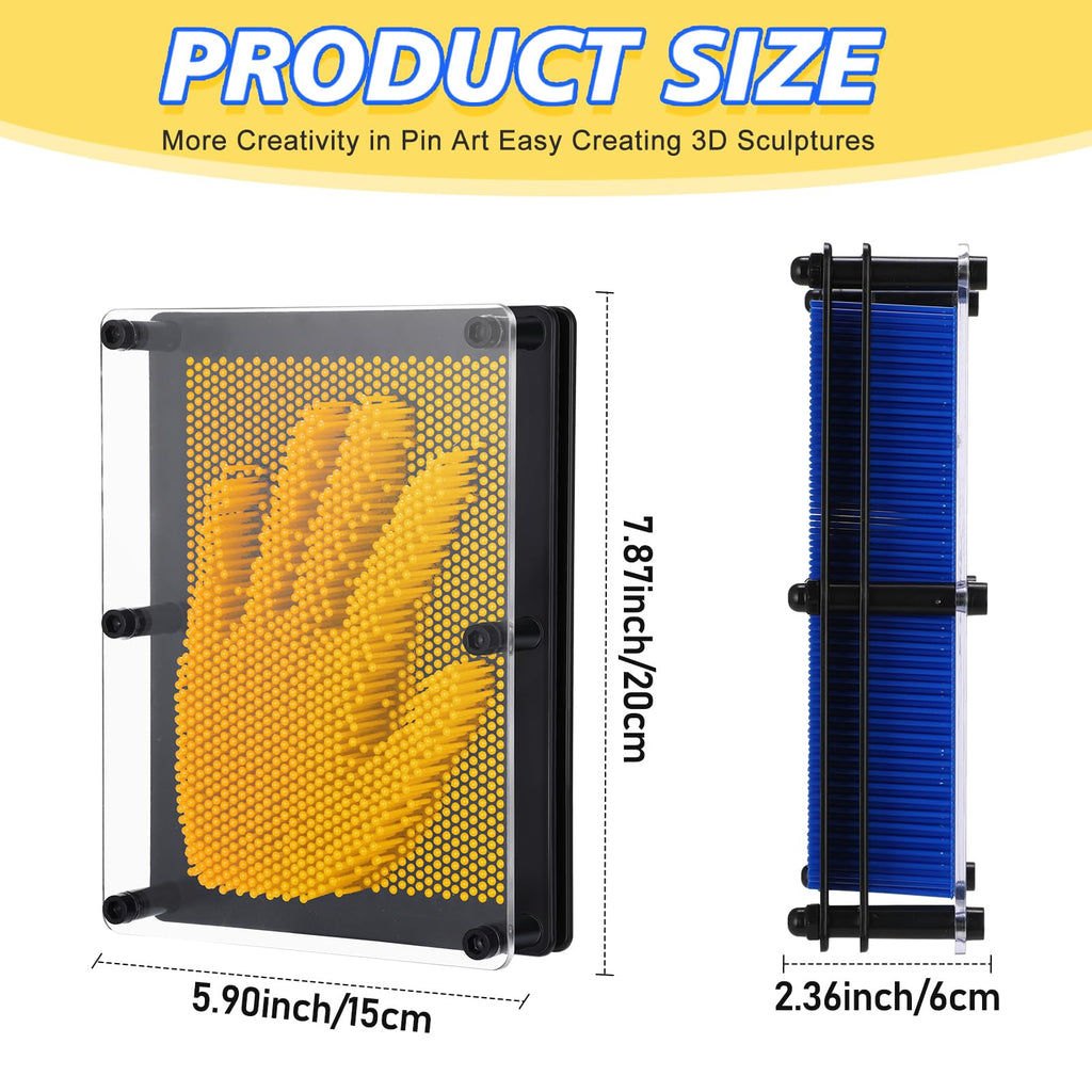 Large Colorful 3D Pin Art Impression Board for Kids and Adults