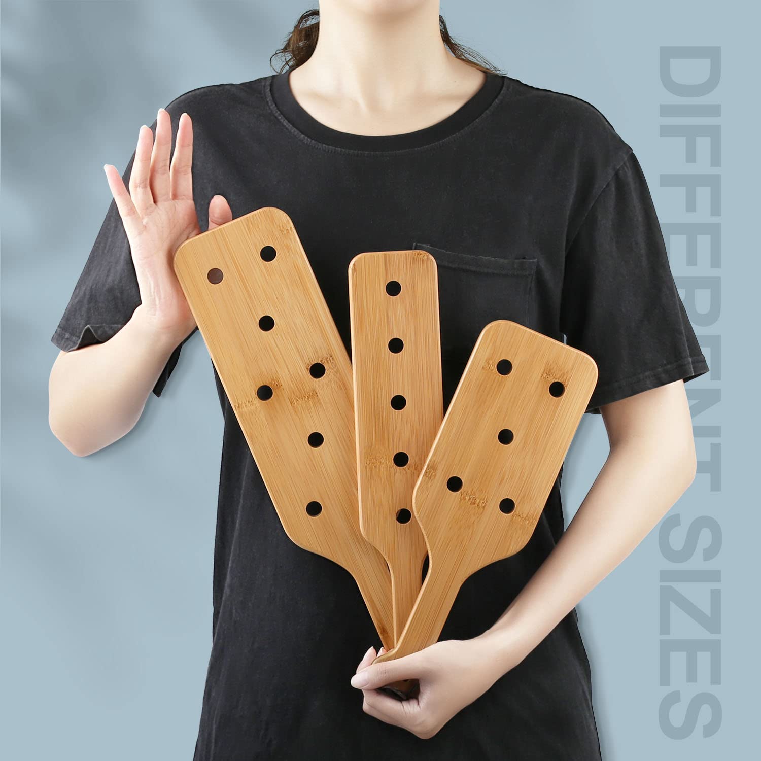 Lightweight Bamboo Paddle with Smooth Finish and Airflow Holes