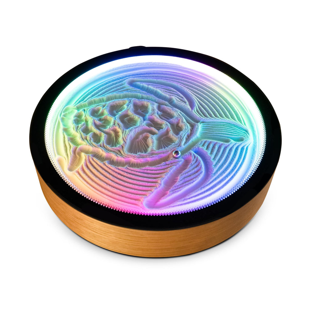 Mini Sand Art Table with Bamboo Frame Smart LED Lighting and App Control