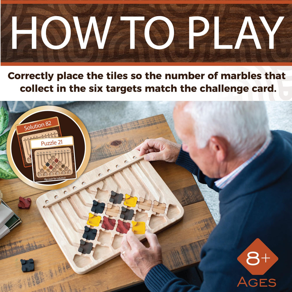 Marble Circuit Logic Puzzle Game with 100 Brain Teasers for Ages 8 Plus