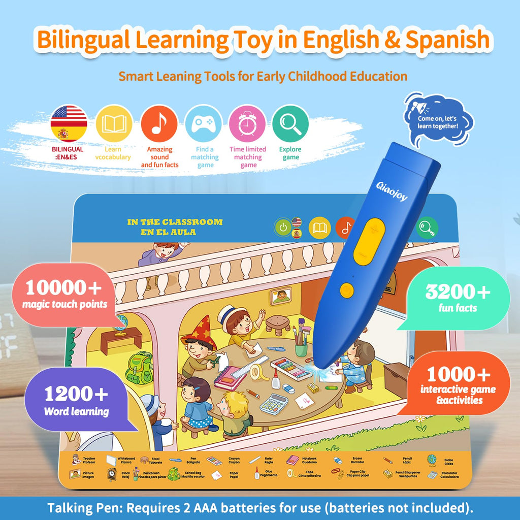 Bilingual Interactive USA and World Map Geography Learning Toy for Kids
