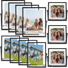 12 Piece Gold Floating Metal Glass Picture Frame Set 4 by 6 Inch