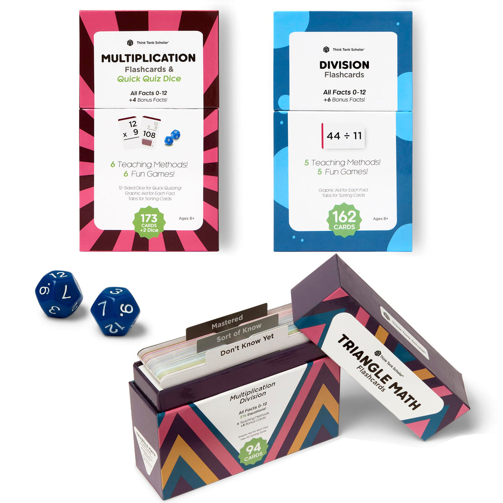 Jumbo Multiplication Flash Cards with 173 Cards for Grades 2 to 6